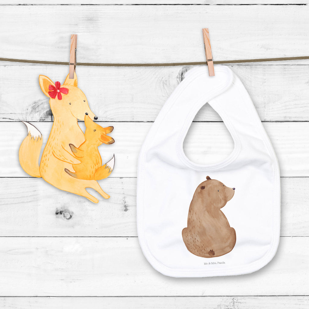 Organic Babylätzchen Bär Schulterblick Baby, Lätzchen, Spucktuch, Sabberlätzchen, Klettlätzchen, Babygeschenk, Baby Lätzchen, Geschenk für Geburt, Geschenk zur Geburt, Baby Spucktuch, Babyausstattung, Geschenkidee für Babyparty, Bär, Teddy, Teddybär, Selbstachtung, Weltansicht, Motivation, Bären, Bärenliebe, Weisheit