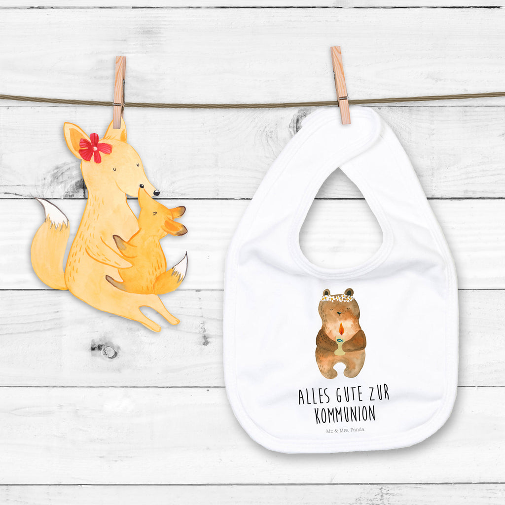 Organic Babylätzchen Kommunion-Bär Baby, Lätzchen, Spucktuch, Sabberlätzchen, Klettlätzchen, Babygeschenk, Baby Lätzchen, Geschenk für Geburt, Geschenk zur Geburt, Baby Spucktuch, Babyausstattung, Geschenkidee für Babyparty, Bär, Teddy, Teddybär, Kommunion, Gottes Segen, Taufkerze, katholisch