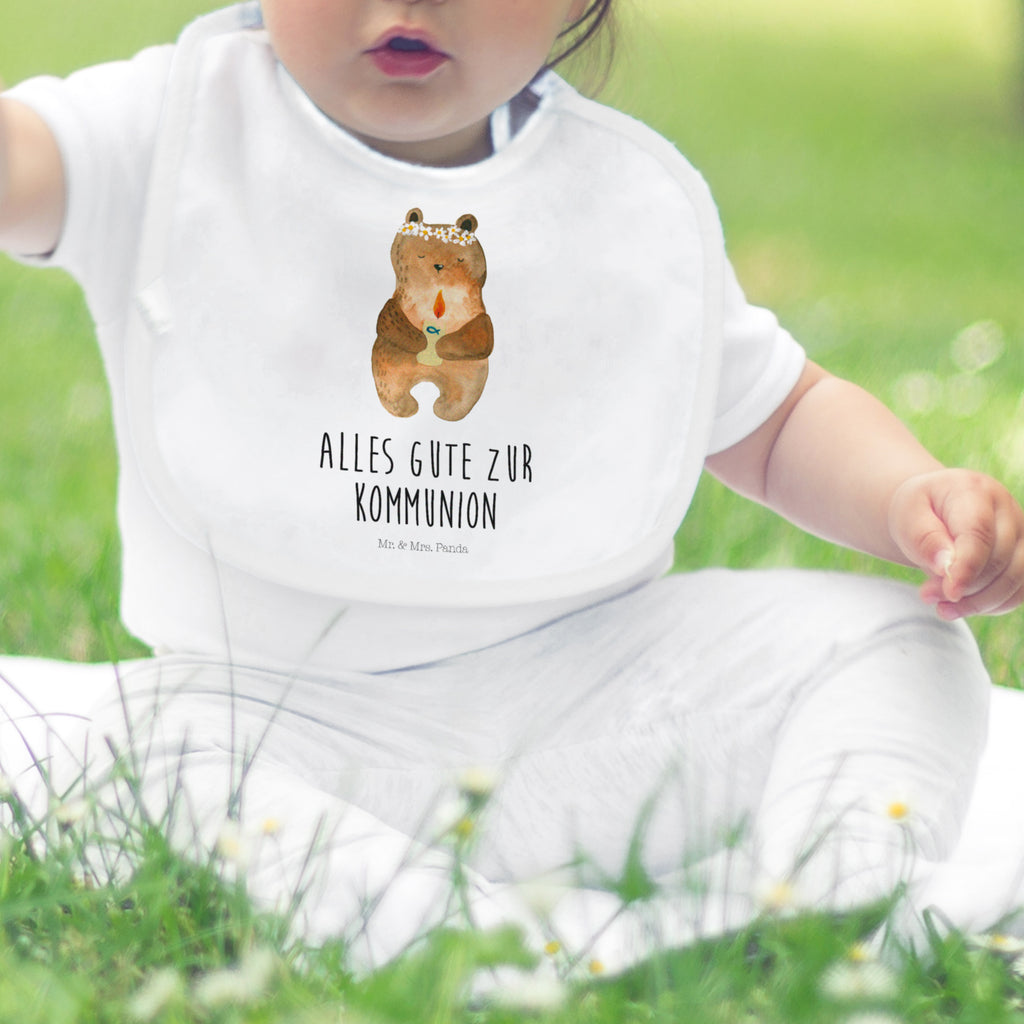Organic Babylätzchen Kommunion-Bär Baby, Lätzchen, Spucktuch, Sabberlätzchen, Klettlätzchen, Babygeschenk, Baby Lätzchen, Geschenk für Geburt, Geschenk zur Geburt, Baby Spucktuch, Babyausstattung, Geschenkidee für Babyparty, Bär, Teddy, Teddybär, Kommunion, Gottes Segen, Taufkerze, katholisch