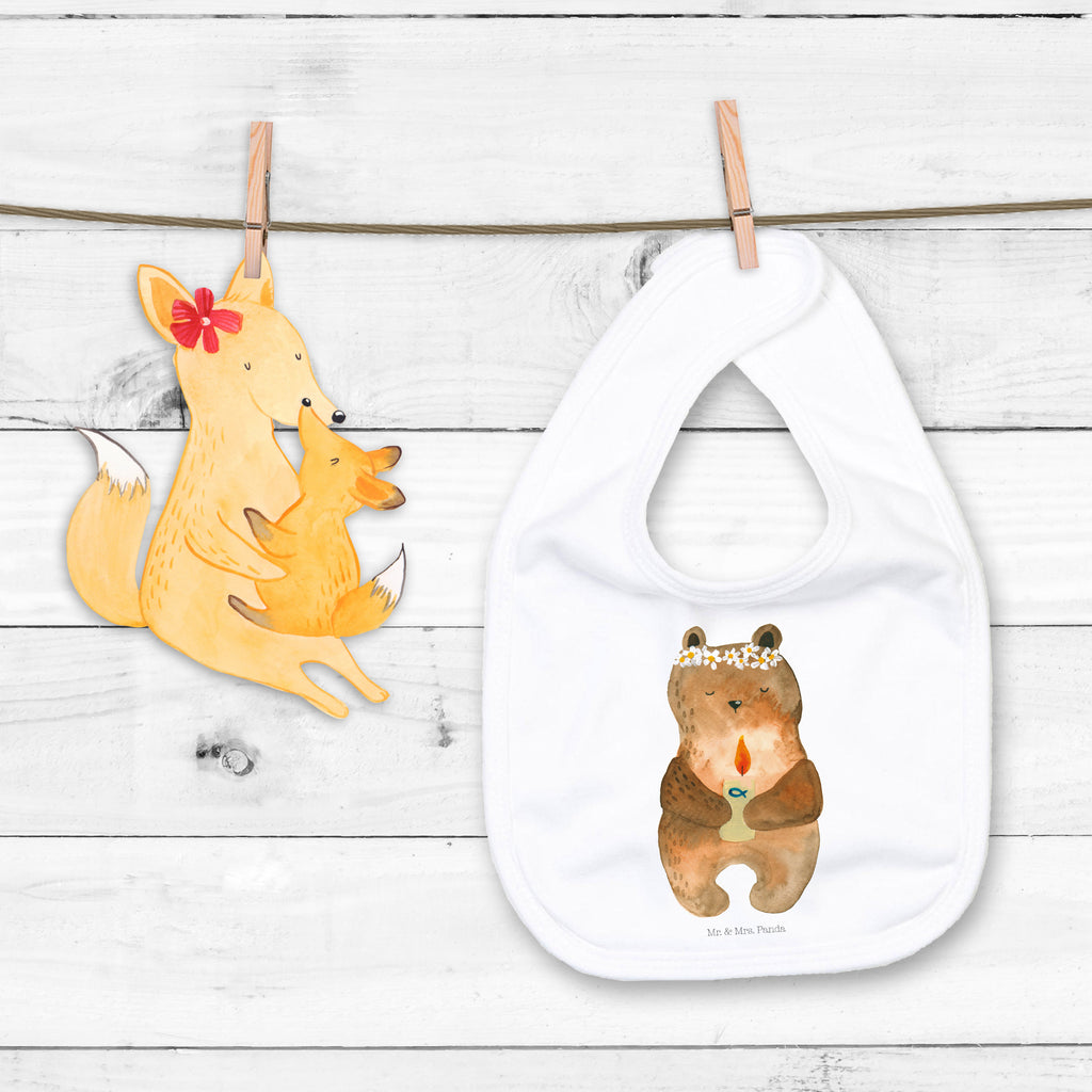 Organic Babylätzchen Kommunion-Bär Baby, Lätzchen, Spucktuch, Sabberlätzchen, Klettlätzchen, Babygeschenk, Baby Lätzchen, Geschenk für Geburt, Geschenk zur Geburt, Baby Spucktuch, Babyausstattung, Geschenkidee für Babyparty, Bär, Teddy, Teddybär, Kommunion, Gottes Segen, Taufkerze, katholisch