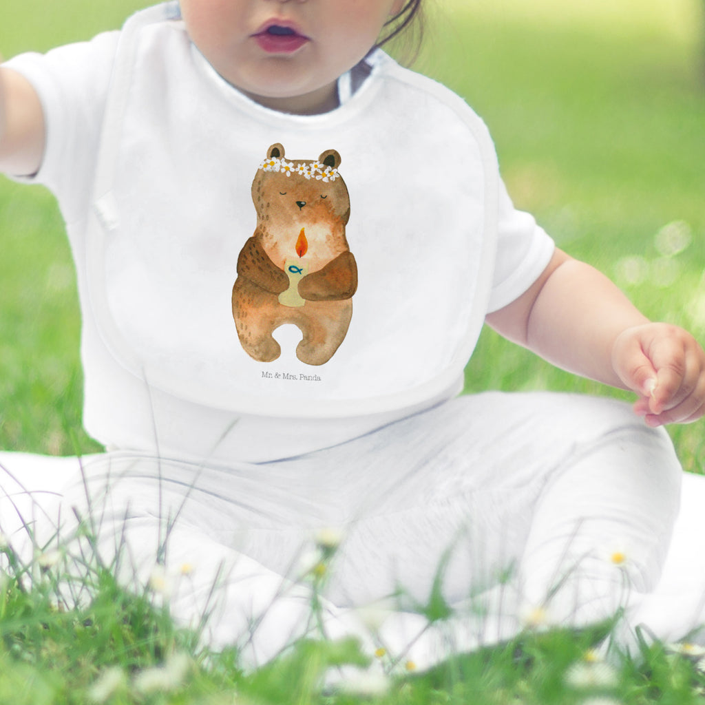 Organic Babylätzchen Kommunion-Bär Baby, Lätzchen, Spucktuch, Sabberlätzchen, Klettlätzchen, Babygeschenk, Baby Lätzchen, Geschenk für Geburt, Geschenk zur Geburt, Baby Spucktuch, Babyausstattung, Geschenkidee für Babyparty, Bär, Teddy, Teddybär, Kommunion, Gottes Segen, Taufkerze, katholisch