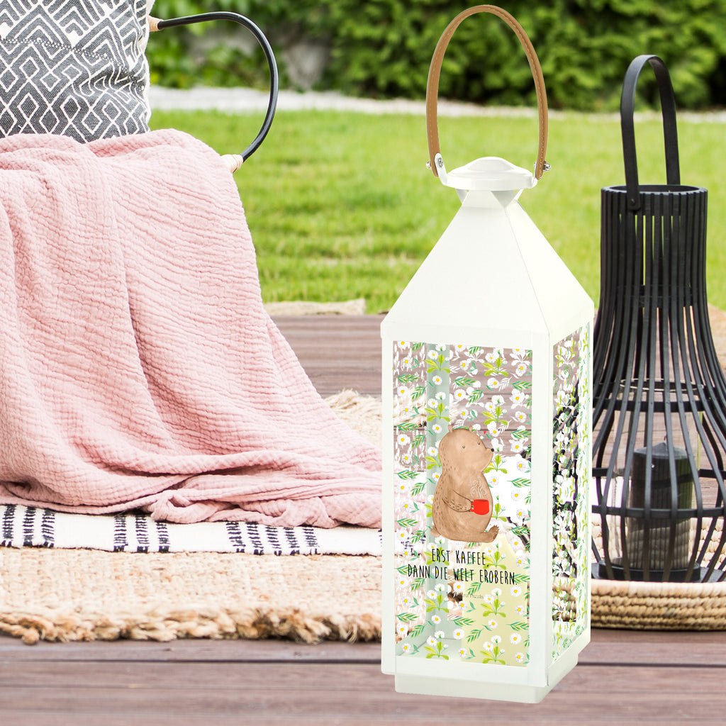 Deko Laterne Bär Kaffee Gartenlampe, Gartenleuchte, Gartendekoration, Gartenlicht, Laterne  kleine Laternen, XXL Laternen, Laterne groß, Bär, Teddy, Teddybär, Kaffee, Coffee, Bären, guten Morgen, Morgenroutine, Welt erobern, Welt retten, Motivation