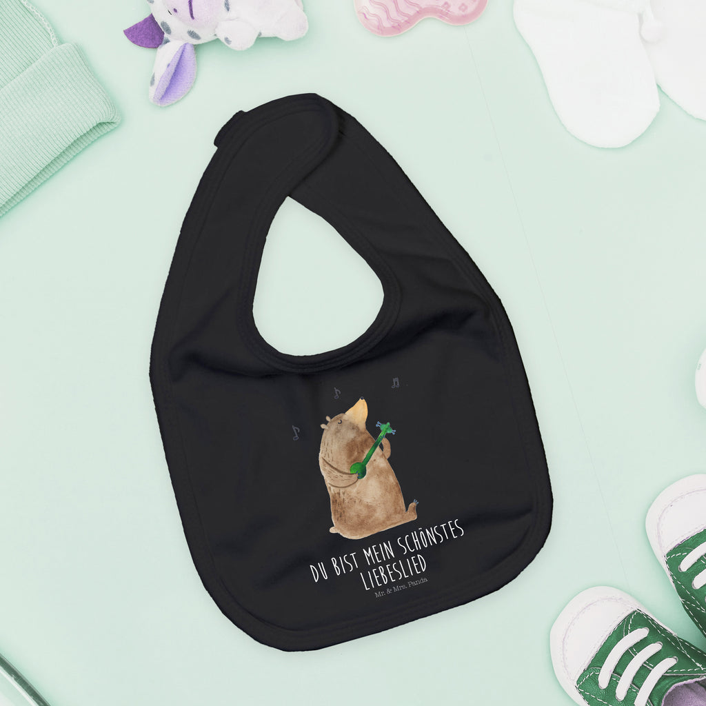 Organic Babylätzchen Bär Lied Baby, Lätzchen, Spucktuch, Sabberlätzchen, Klettlätzchen, Babygeschenk, Baby Lätzchen, Geschenk für Geburt, Geschenk zur Geburt, Baby Spucktuch, Babyausstattung, Geschenkidee für Babyparty, Bär, Teddy, Teddybär, Bärchen, Bear, Liebeslied, Lied, Song, Valentinstag, Valentine, Geschenk, Partner, Liebe, Freundin, Frau, Herz, Spruch