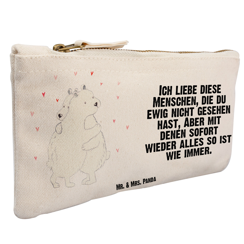 Schminktasche Eisbär Umarmen Schminktasche, Kosmetiktasche, Kosmetikbeutel, Stiftemäppchen, Etui, Federmappe, Makeup, XXL, Schminketui, Kosmetiketui, Schlamperetui, Tiermotive, Gute Laune, lustige Sprüche, Tiere