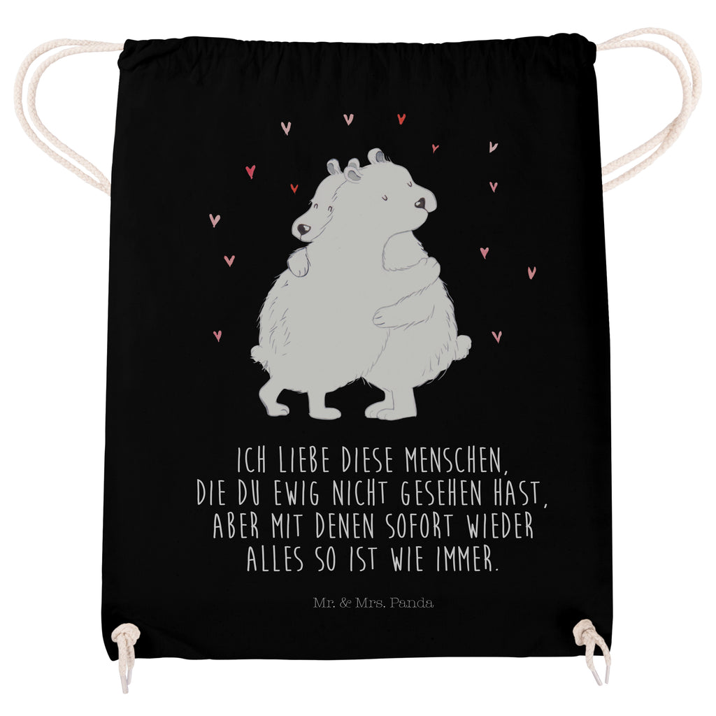 Sportbeutel Eisbär Umarmen Turnbeutel, Beutel, Sporttasche, Tasche, Stoffbeutel, Tiermotive, Gute Laune, lustige Sprüche, Tiere