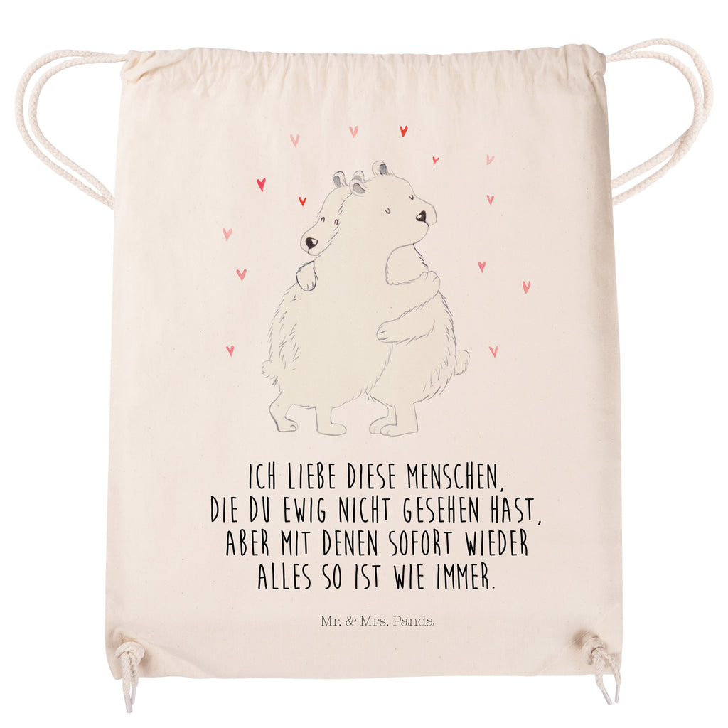 Sportbeutel Eisbär Umarmen Turnbeutel, Beutel, Sporttasche, Tasche, Stoffbeutel, Tiermotive, Gute Laune, lustige Sprüche, Tiere