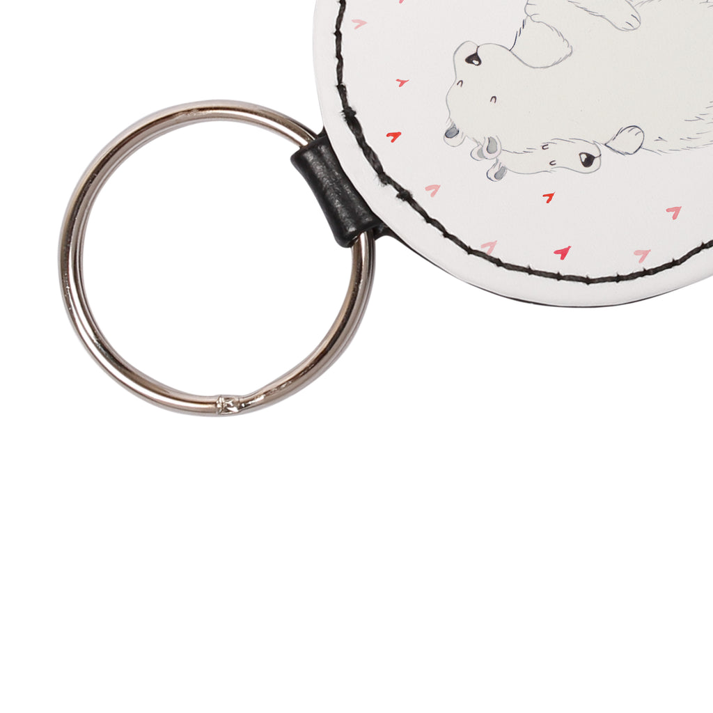 Rund Schlüsselanhänger Eisbär Umarmen Schlüsselanhänger, Anhänger, Taschenanhänger, Glücksbringer, Schutzengel, Tiermotive, Gute Laune, lustige Sprüche, Tiere