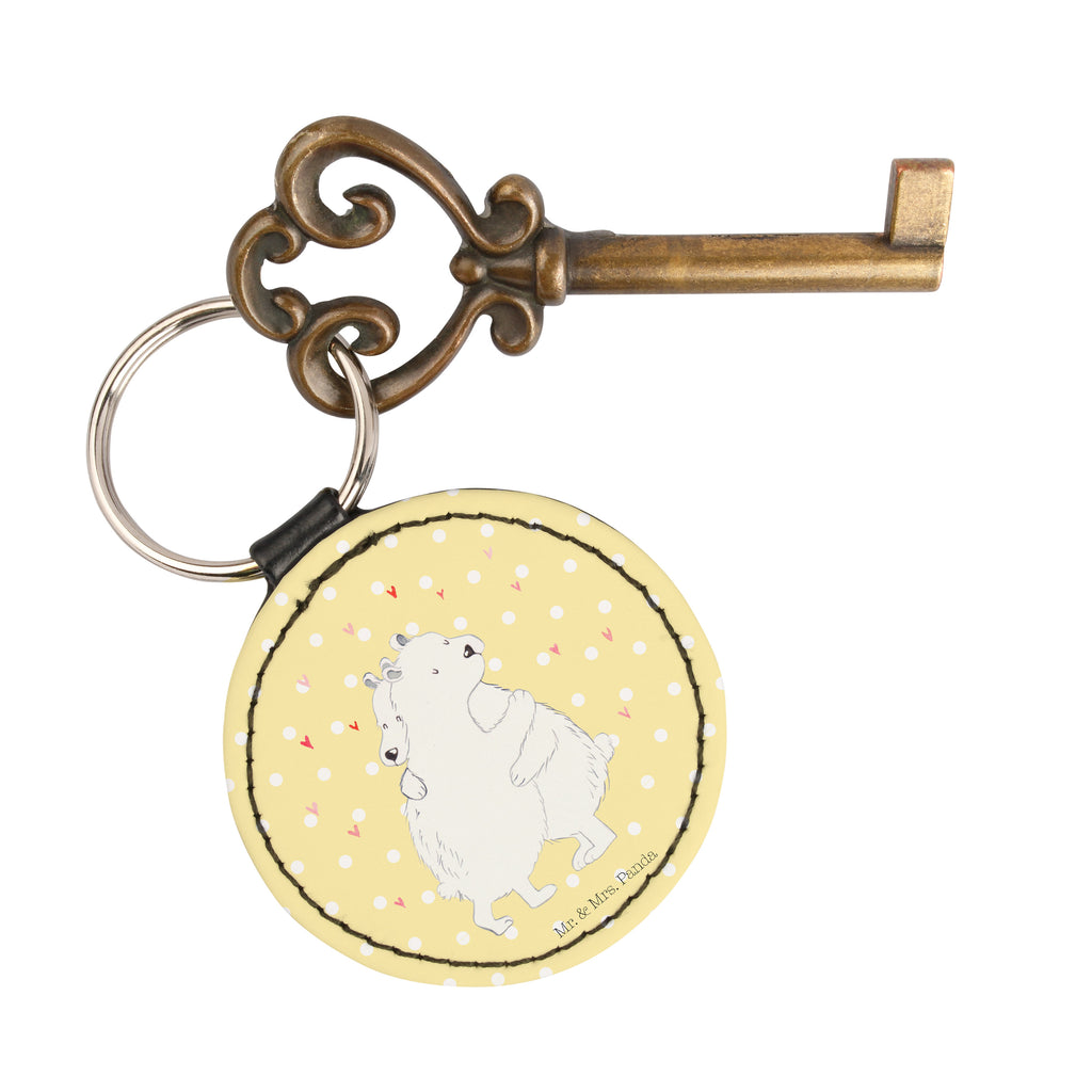 Rund Schlüsselanhänger Eisbär Umarmen Schlüsselanhänger, Anhänger, Taschenanhänger, Glücksbringer, Schutzengel, Tiermotive, Gute Laune, lustige Sprüche, Tiere
