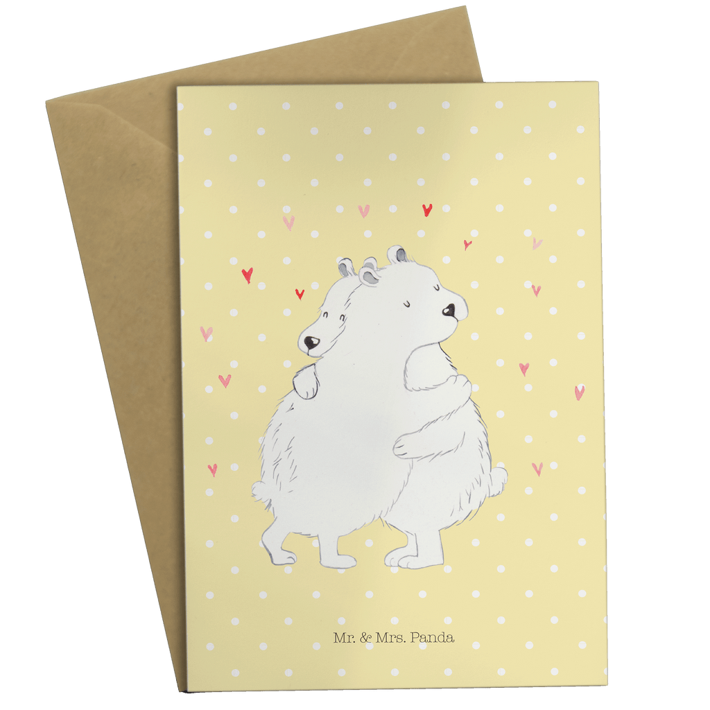 Grußkarte Eisbär Umarmen Klappkarte, Einladungskarte, Glückwunschkarte, Hochzeitskarte, Geburtstagskarte, Karte, Tiermotive, Gute Laune, lustige Sprüche, Tiere