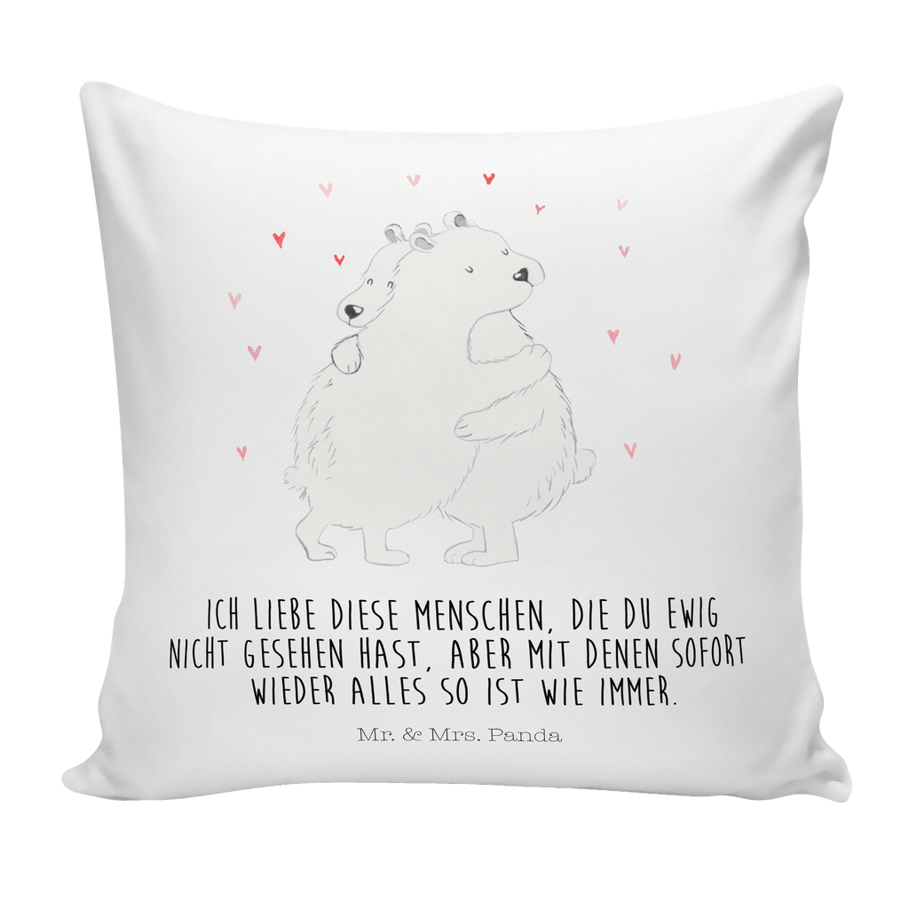 40x40 Kissen Eisbär Umarmen Kissenhülle, Kopfkissen, Sofakissen, Dekokissen, Motivkissen, Tiermotive, Gute Laune, lustige Sprüche, Tiere