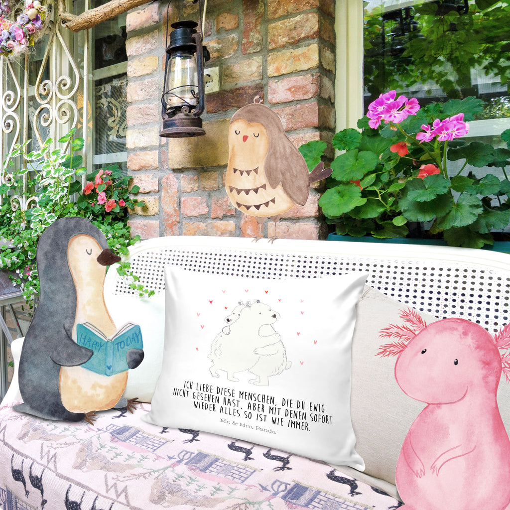 40x40 Kissen Eisbär Umarmen Kissenhülle, Kopfkissen, Sofakissen, Dekokissen, Motivkissen, Tiermotive, Gute Laune, lustige Sprüche, Tiere