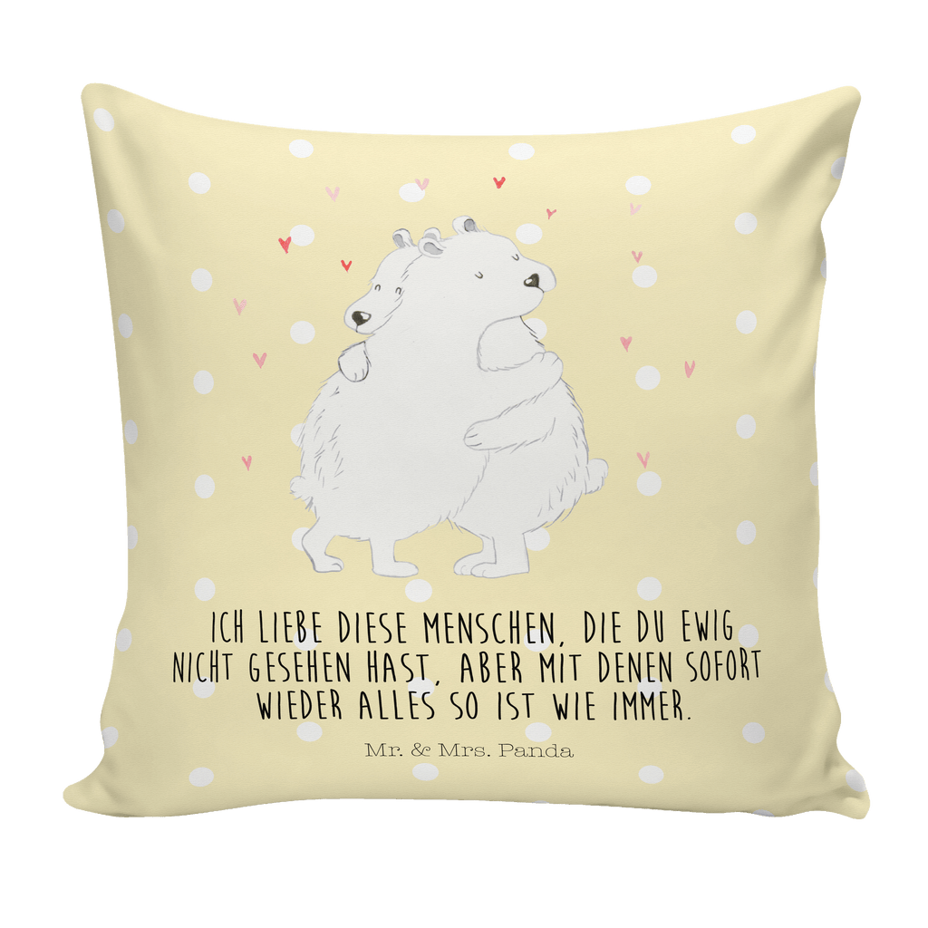 40x40 Kissen Eisbär Umarmen Kissenhülle, Kopfkissen, Sofakissen, Dekokissen, Motivkissen, Tiermotive, Gute Laune, lustige Sprüche, Tiere