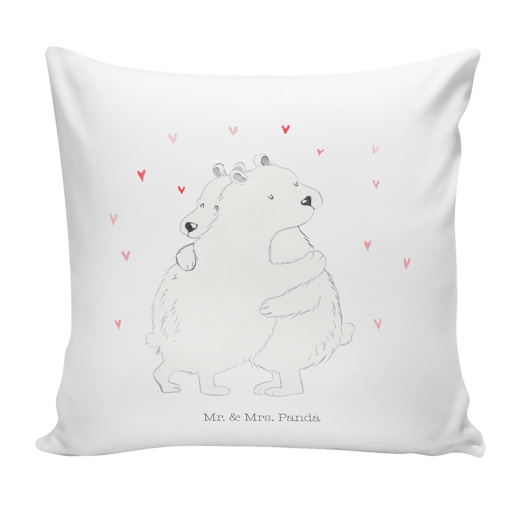 40x40 Kissen Eisbär Umarmen Kissenhülle, Kopfkissen, Sofakissen, Dekokissen, Motivkissen, Tiermotive, Gute Laune, lustige Sprüche, Tiere