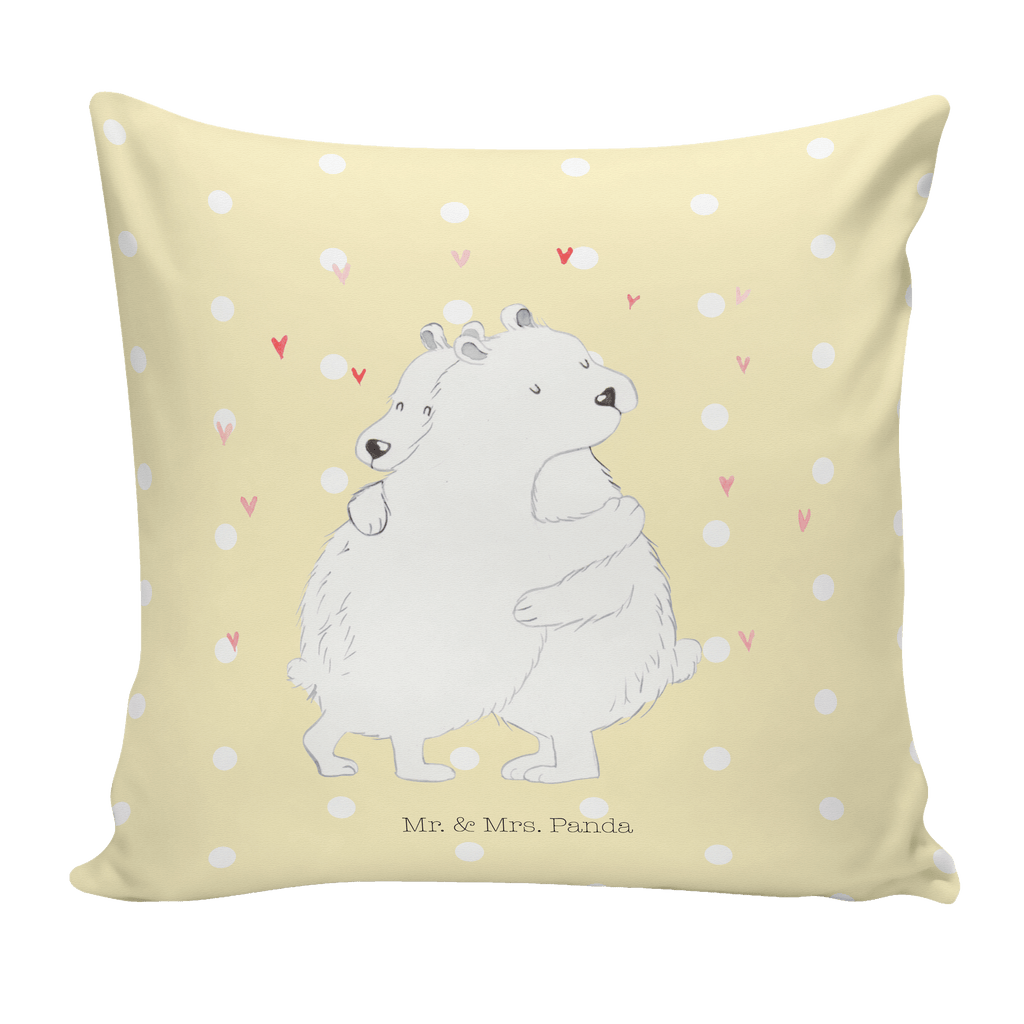 40x40 Kissen Eisbär Umarmen Kissenhülle, Kopfkissen, Sofakissen, Dekokissen, Motivkissen, Tiermotive, Gute Laune, lustige Sprüche, Tiere