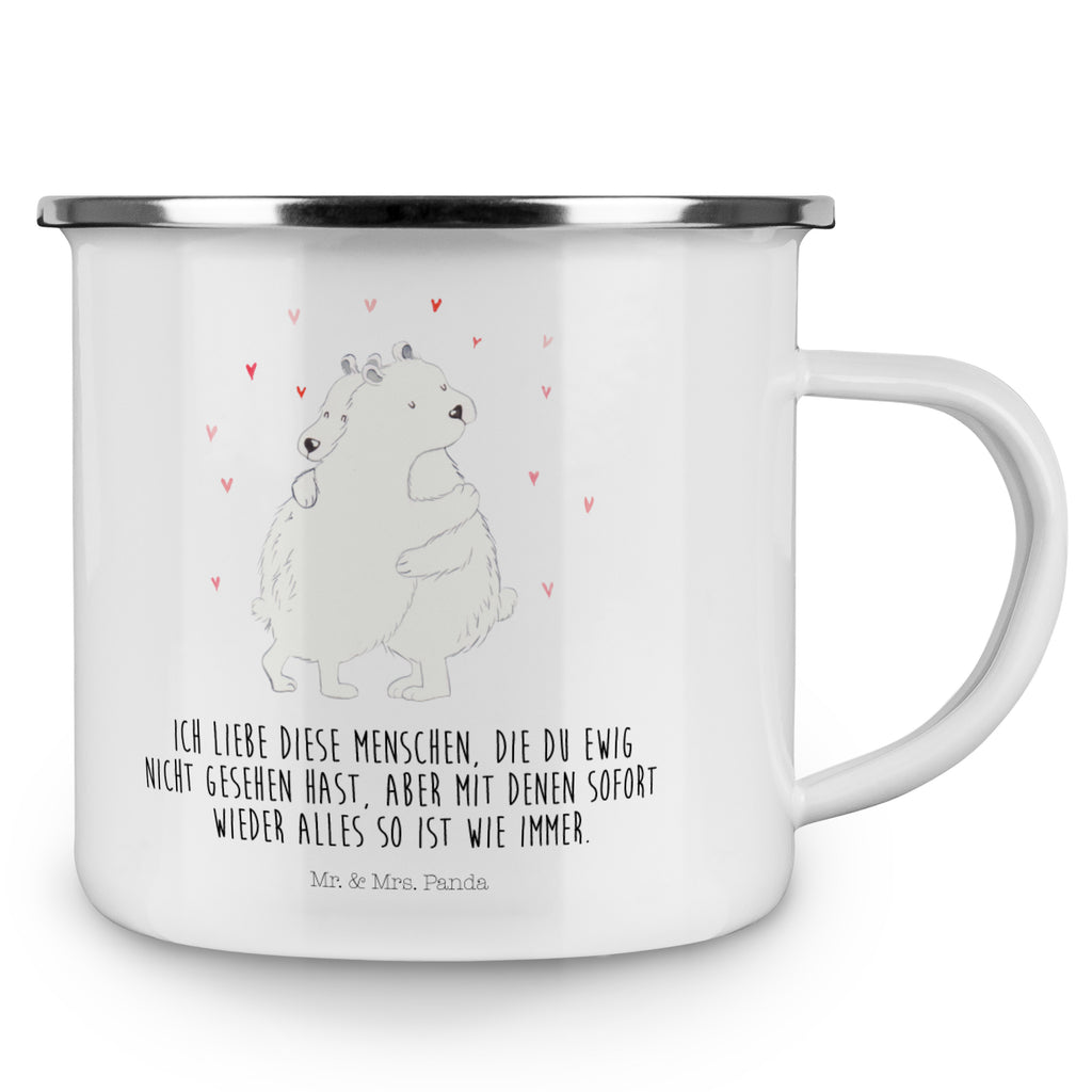 Camping Emaille Tasse Eisbär Umarmen Campingtasse, Trinkbecher, Metalltasse, Outdoor Tasse, Emaille Trinkbecher, Blechtasse Outdoor, Emaille Campingbecher, Edelstahl Trinkbecher, Metalltasse für Camping, Kaffee Blechtasse, Camping Tasse Metall, Tiermotive, Gute Laune, lustige Sprüche, Tiere