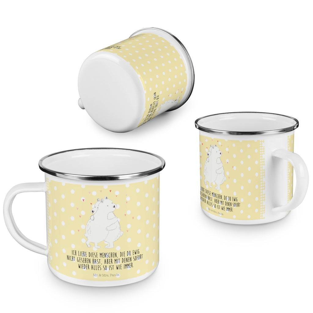 Camping Emaille Tasse Eisbär Umarmen Campingtasse, Trinkbecher, Metalltasse, Outdoor Tasse, Emaille Trinkbecher, Blechtasse Outdoor, Emaille Campingbecher, Edelstahl Trinkbecher, Metalltasse für Camping, Kaffee Blechtasse, Camping Tasse Metall, Tiermotive, Gute Laune, lustige Sprüche, Tiere