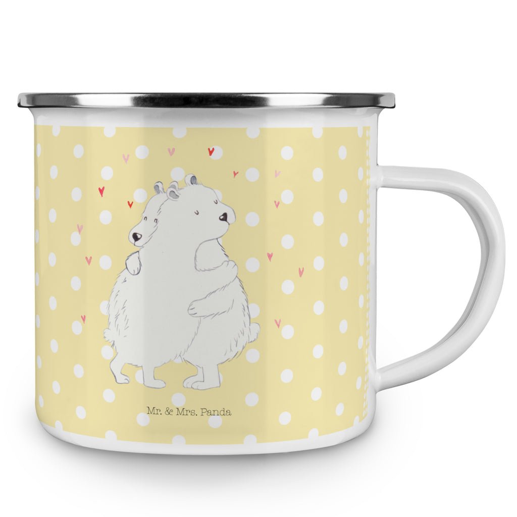 Camping Emaille Tasse Eisbär Umarmen Campingtasse, Trinkbecher, Metalltasse, Outdoor Tasse, Emaille Trinkbecher, Blechtasse Outdoor, Emaille Campingbecher, Edelstahl Trinkbecher, Metalltasse für Camping, Kaffee Blechtasse, Camping Tasse Metall, Tiermotive, Gute Laune, lustige Sprüche, Tiere