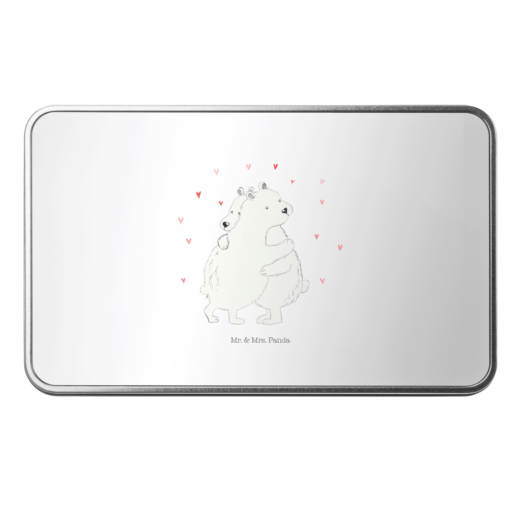 Metalldose rechteckig Eisbär Umarmen Blechdose, Metalldose, Blechbox, Container, Keksdose, Vorratsdose, Vorratsbox, Döschen, Versperbox, Vesperdose, Aufbewahrungsdose, Aufbewahrungsbox, Aluminiumdose, Dose, Tiermotive, Gute Laune, lustige Sprüche, Tiere