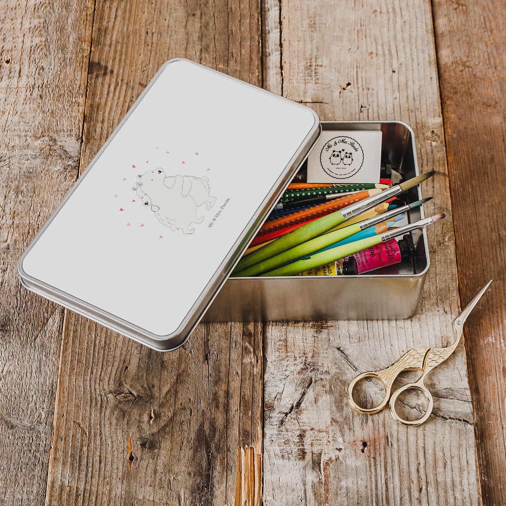 Metalldose rechteckig Eisbär Umarmen Blechdose, Metalldose, Blechbox, Container, Keksdose, Vorratsdose, Vorratsbox, Döschen, Versperbox, Vesperdose, Aufbewahrungsdose, Aufbewahrungsbox, Aluminiumdose, Dose, Tiermotive, Gute Laune, lustige Sprüche, Tiere