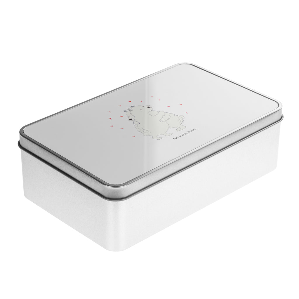 Metalldose rechteckig Eisbär Umarmen Blechdose, Metalldose, Blechbox, Container, Keksdose, Vorratsdose, Vorratsbox, Döschen, Versperbox, Vesperdose, Aufbewahrungsdose, Aufbewahrungsbox, Aluminiumdose, Dose, Tiermotive, Gute Laune, lustige Sprüche, Tiere