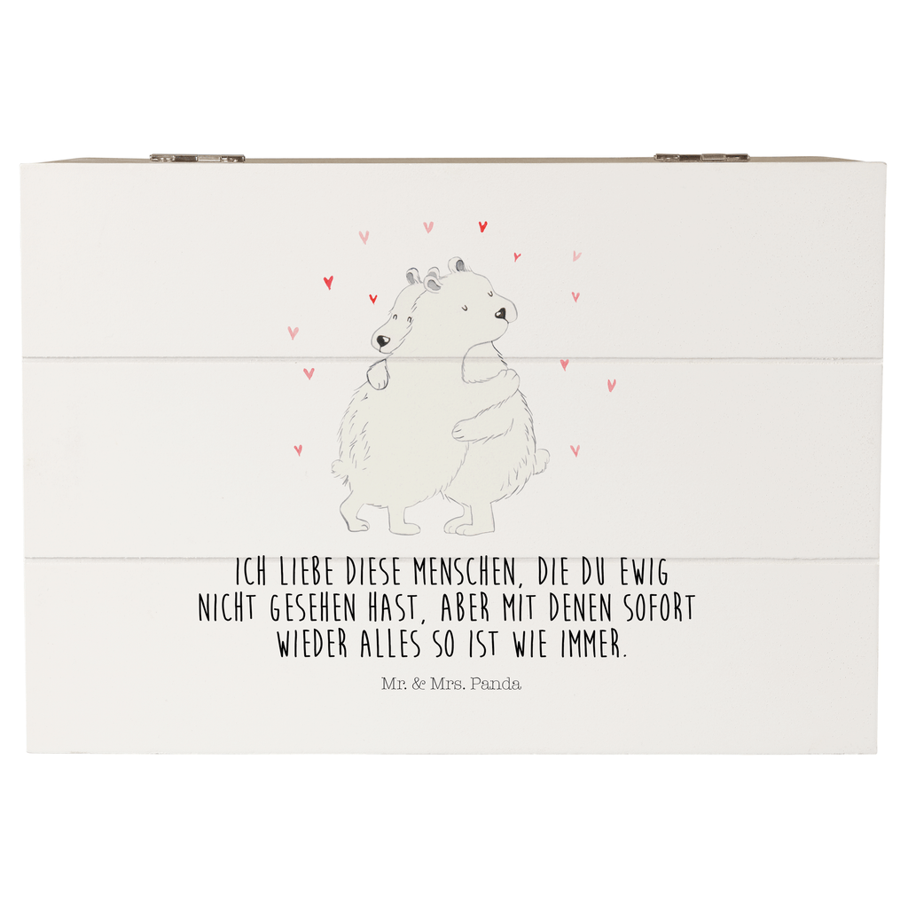 Holzkiste Eisbär Umarmen Holzkiste, Kiste, Schatzkiste, Truhe, Schatulle, XXL, Erinnerungsbox, Erinnerungskiste, Dekokiste, Aufbewahrungsbox, Tiermotive, Gute Laune, lustige Sprüche, Tiere