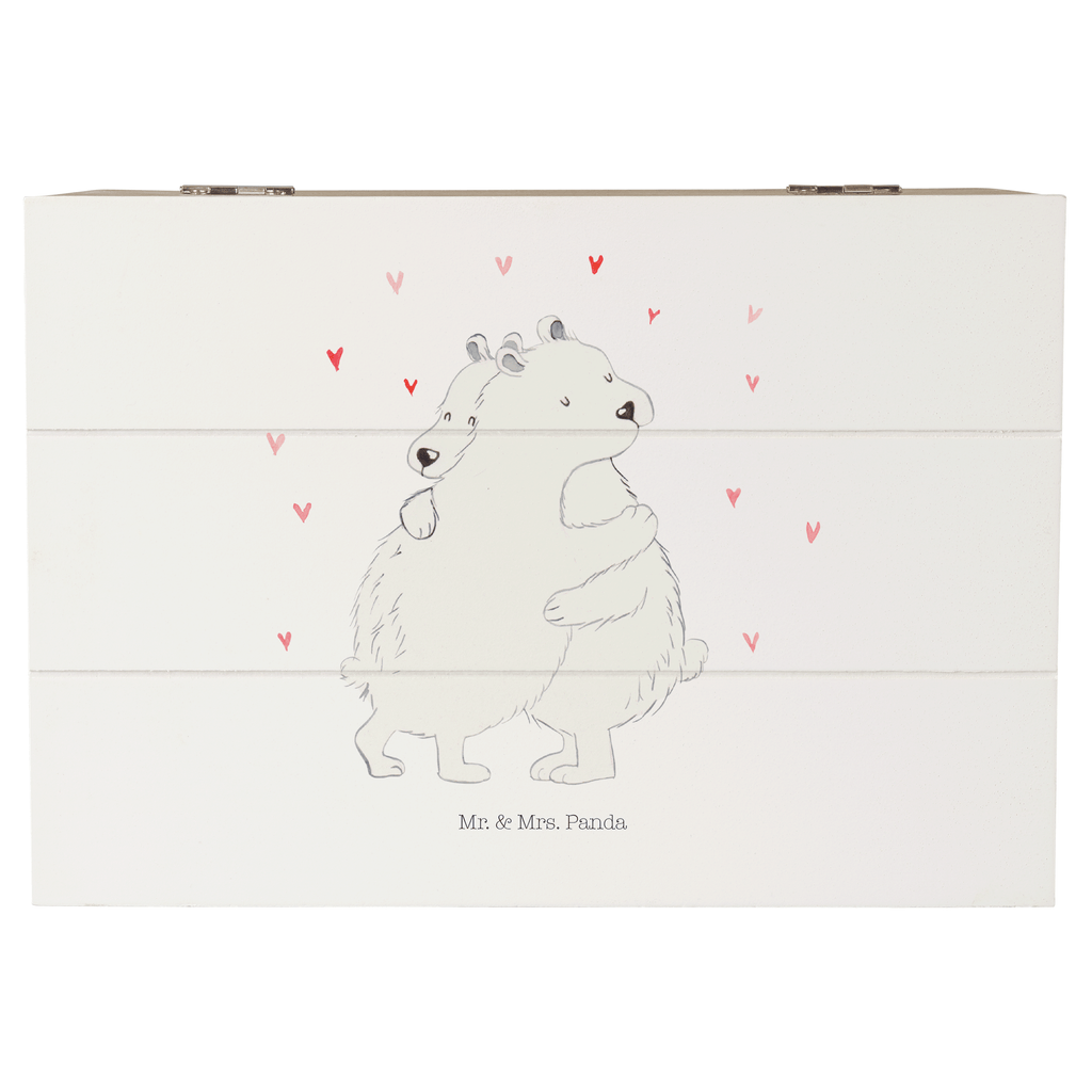 Holzkiste Eisbär Umarmen Holzkiste, Kiste, Schatzkiste, Truhe, Schatulle, XXL, Erinnerungsbox, Erinnerungskiste, Dekokiste, Aufbewahrungsbox, Tiermotive, Gute Laune, lustige Sprüche, Tiere