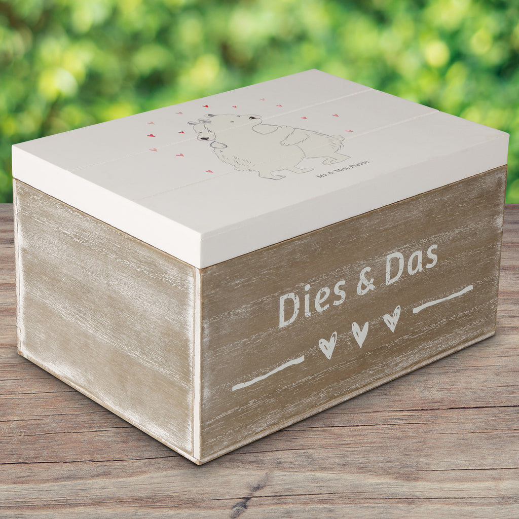 Holzkiste Eisbär Umarmen Holzkiste, Kiste, Schatzkiste, Truhe, Schatulle, XXL, Erinnerungsbox, Erinnerungskiste, Dekokiste, Aufbewahrungsbox, Tiermotive, Gute Laune, lustige Sprüche, Tiere