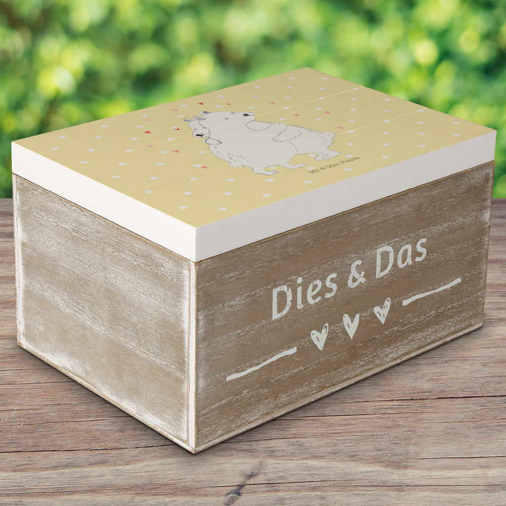 Holzkiste Eisbär Umarmen Holzkiste, Kiste, Schatzkiste, Truhe, Schatulle, XXL, Erinnerungsbox, Erinnerungskiste, Dekokiste, Aufbewahrungsbox, Tiermotive, Gute Laune, lustige Sprüche, Tiere