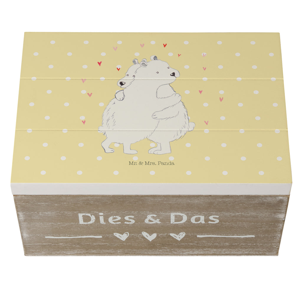 Holzkiste Eisbär Umarmen Holzkiste, Kiste, Schatzkiste, Truhe, Schatulle, XXL, Erinnerungsbox, Erinnerungskiste, Dekokiste, Aufbewahrungsbox, Tiermotive, Gute Laune, lustige Sprüche, Tiere