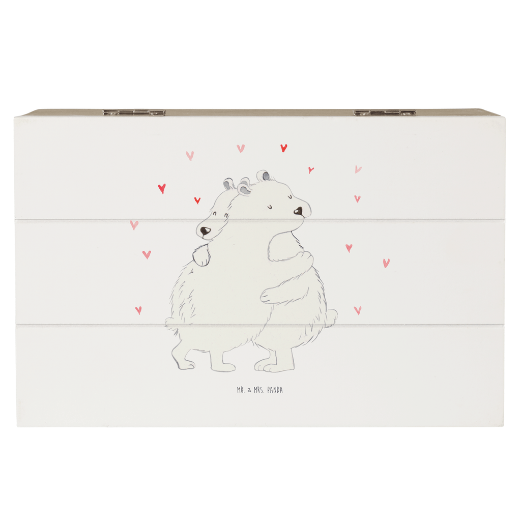 Holzkiste Eisbär Umarmen Holzkiste, Kiste, Schatzkiste, Truhe, Schatulle, XXL, Erinnerungsbox, Erinnerungskiste, Dekokiste, Aufbewahrungsbox, Tiermotive, Gute Laune, lustige Sprüche, Tiere