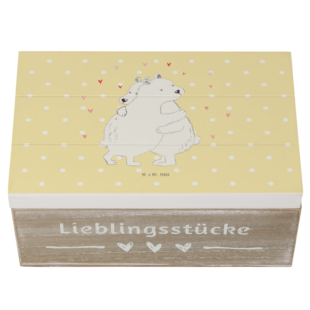 Holzkiste Eisbär Umarmen Holzkiste, Kiste, Schatzkiste, Truhe, Schatulle, XXL, Erinnerungsbox, Erinnerungskiste, Dekokiste, Aufbewahrungsbox, Tiermotive, Gute Laune, lustige Sprüche, Tiere
