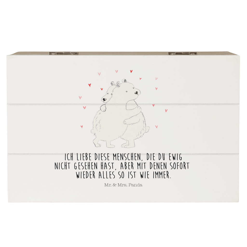 Holzkiste Eisbär Umarmen Holzkiste, Kiste, Schatzkiste, Truhe, Schatulle, XXL, Erinnerungsbox, Erinnerungskiste, Dekokiste, Aufbewahrungsbox, Tiermotive, Gute Laune, lustige Sprüche, Tiere