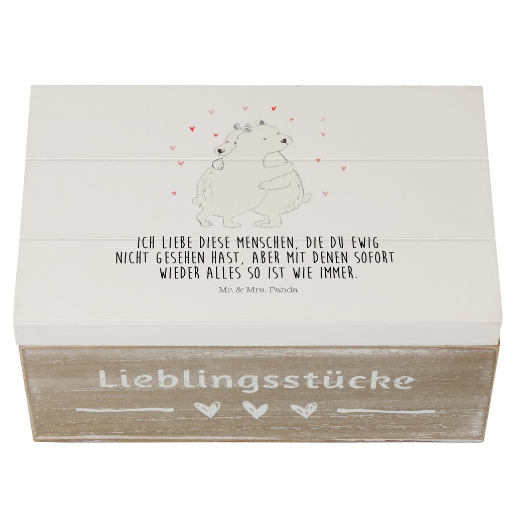 Holzkiste Eisbär Umarmen Holzkiste, Kiste, Schatzkiste, Truhe, Schatulle, XXL, Erinnerungsbox, Erinnerungskiste, Dekokiste, Aufbewahrungsbox, Tiermotive, Gute Laune, lustige Sprüche, Tiere
