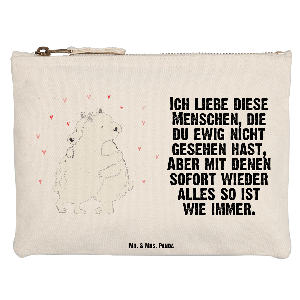 Schminktasche Eisbär Umarmen Schminktasche, Kosmetiktasche, Kosmetikbeutel, Stiftemäppchen, Etui, Federmappe, Makeup, XXL, Schminketui, Kosmetiketui, Schlamperetui, Tiermotive, Gute Laune, lustige Sprüche, Tiere