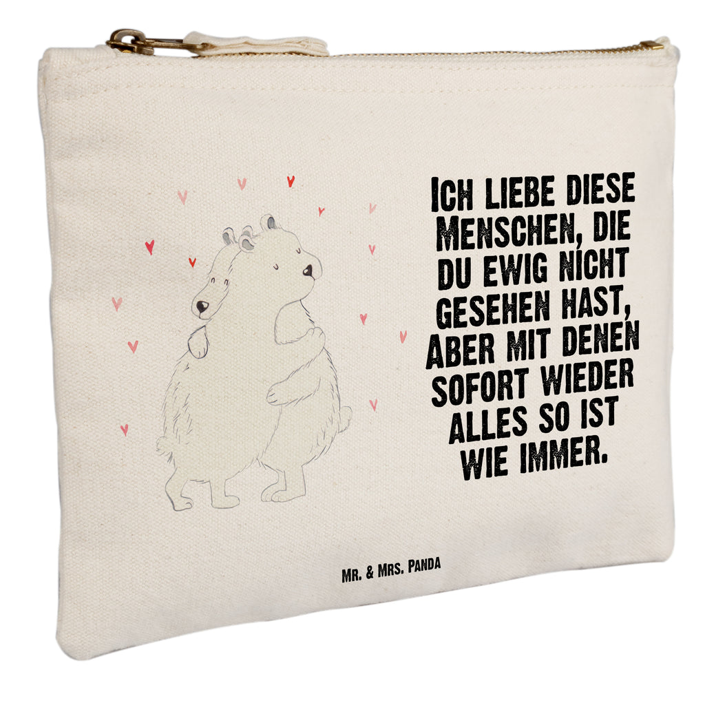 Schminktasche Eisbär Umarmen Schminktasche, Kosmetiktasche, Kosmetikbeutel, Stiftemäppchen, Etui, Federmappe, Makeup, XXL, Schminketui, Kosmetiketui, Schlamperetui, Tiermotive, Gute Laune, lustige Sprüche, Tiere