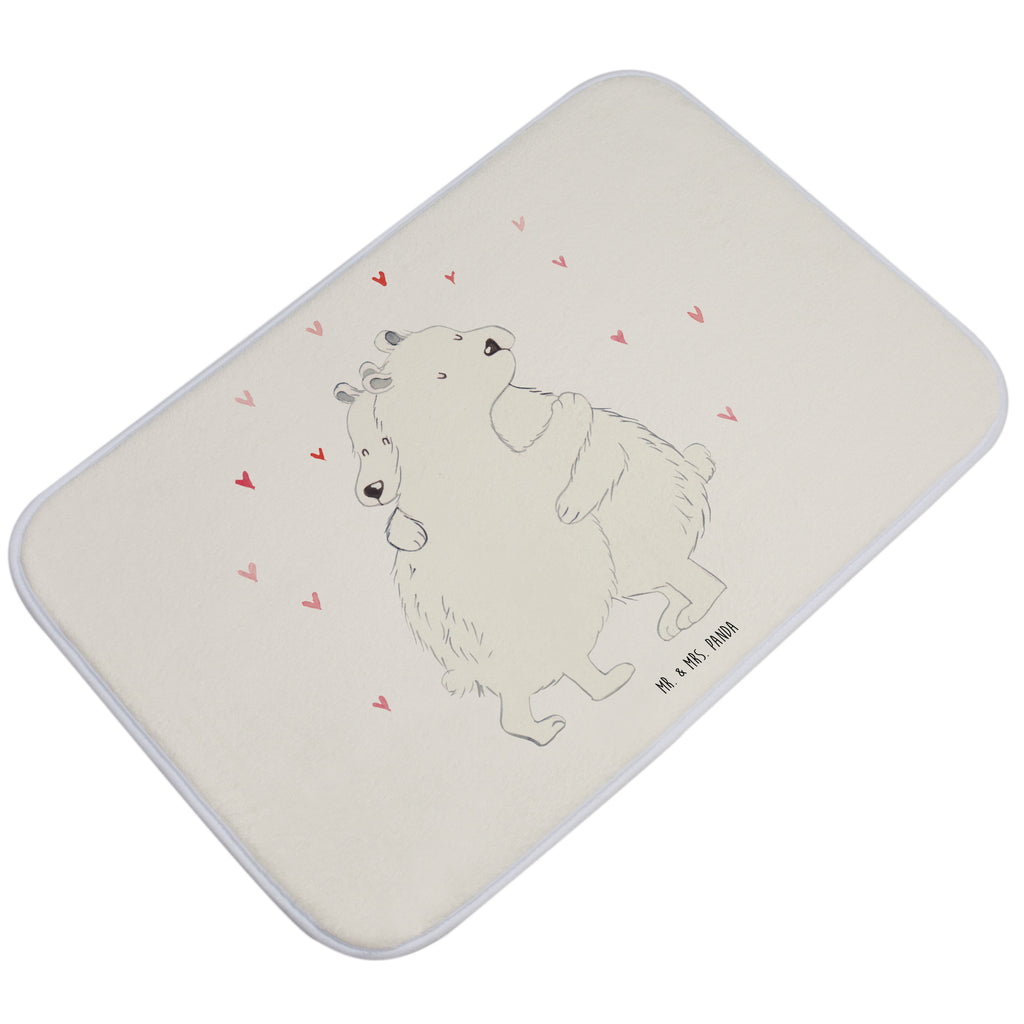 Badvorleger Eisbär Umarmen Badematte, Badteppich, Duschvorleger, Badezimmerteppich, Badezimmermatte, Badvorleger, Duschmatte, Duschteppich, Tiermotive, Gute Laune, lustige Sprüche, Tiere