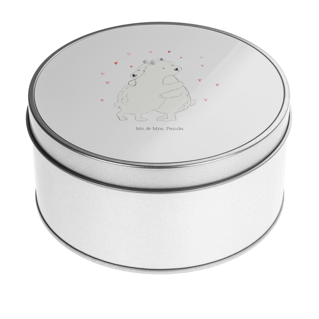 Blechdose rund Eisbär Umarmen Metalldose, Keksdose, Dose, Vorratsdose, Geschenkbox, Tiermotive, Gute Laune, lustige Sprüche, Tiere