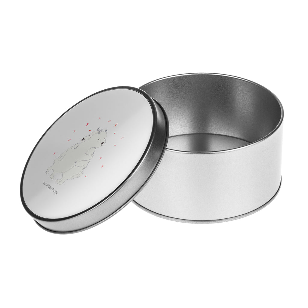 Blechdose rund Eisbär Umarmen Metalldose, Keksdose, Dose, Vorratsdose, Geschenkbox, Tiermotive, Gute Laune, lustige Sprüche, Tiere