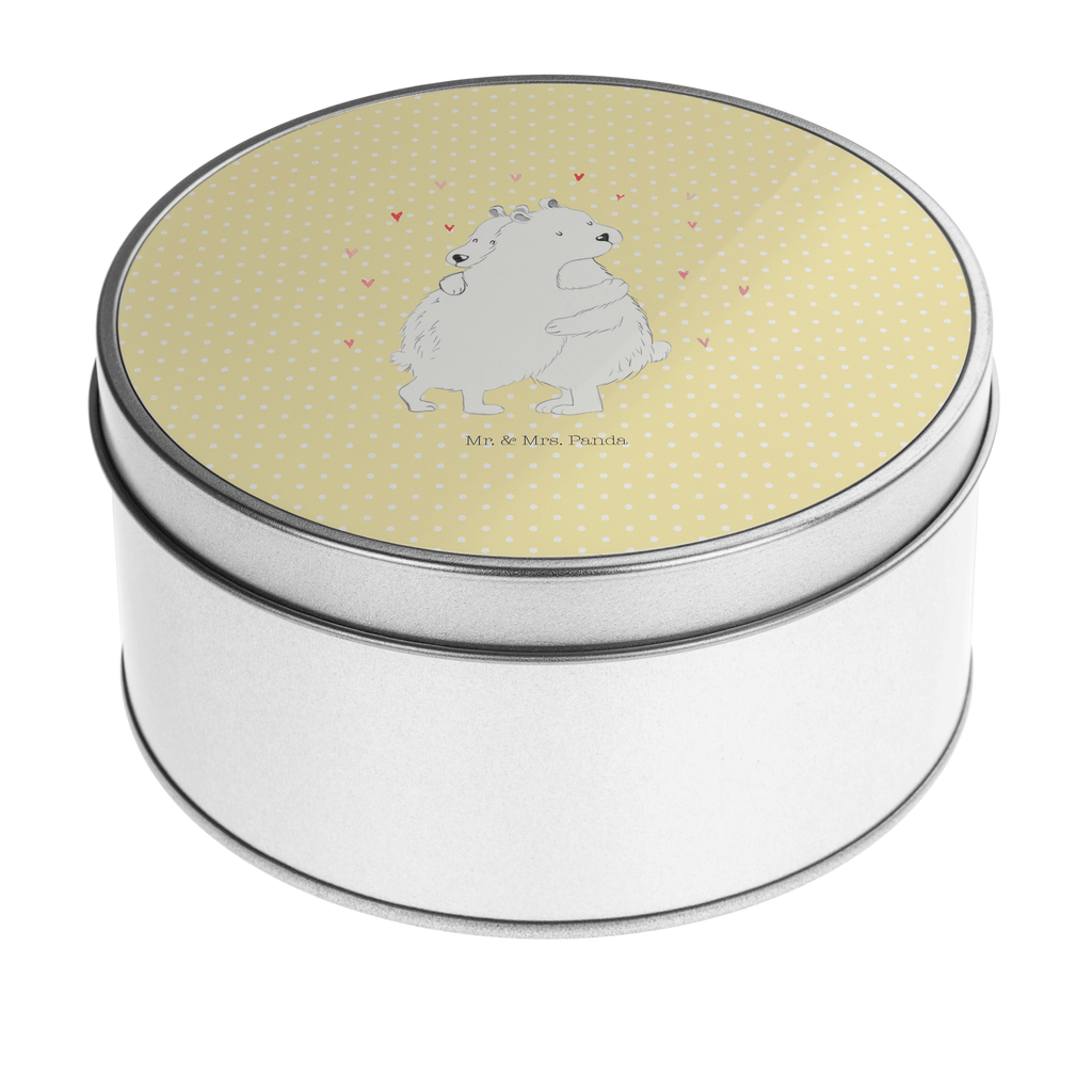 Blechdose rund Eisbär Umarmen Metalldose, Keksdose, Dose, Vorratsdose, Geschenkbox, Tiermotive, Gute Laune, lustige Sprüche, Tiere