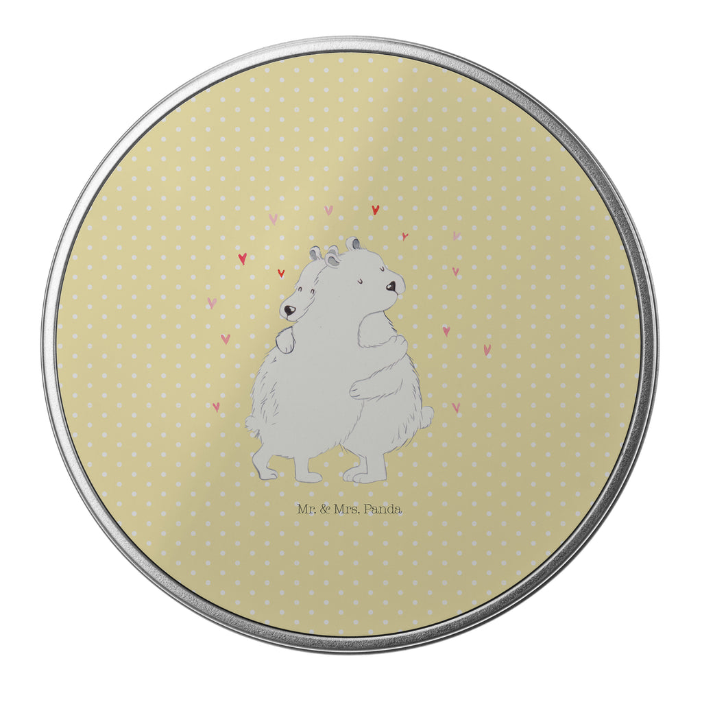 Blechdose rund Eisbär Umarmen Metalldose, Keksdose, Dose, Vorratsdose, Geschenkbox, Tiermotive, Gute Laune, lustige Sprüche, Tiere