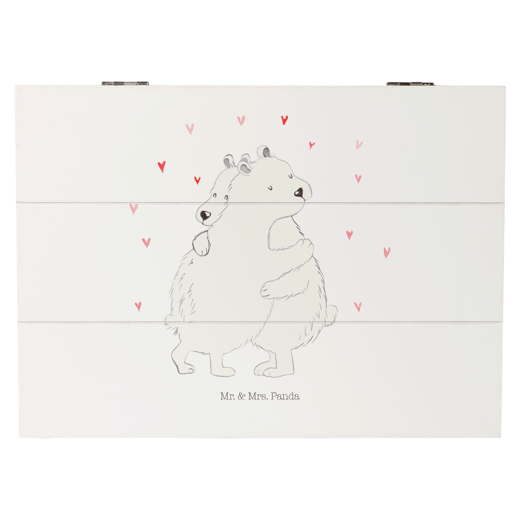 Holzkiste Eisbär Umarmen Holzkiste, Kiste, Schatzkiste, Truhe, Schatulle, XXL, Erinnerungsbox, Erinnerungskiste, Dekokiste, Aufbewahrungsbox, Tiermotive, Gute Laune, lustige Sprüche, Tiere