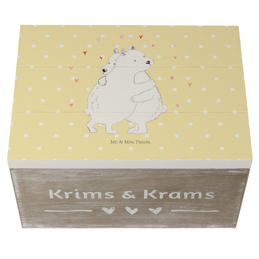 Holzkiste Eisbär Umarmen Holzkiste, Kiste, Schatzkiste, Truhe, Schatulle, XXL, Erinnerungsbox, Erinnerungskiste, Dekokiste, Aufbewahrungsbox, Tiermotive, Gute Laune, lustige Sprüche, Tiere