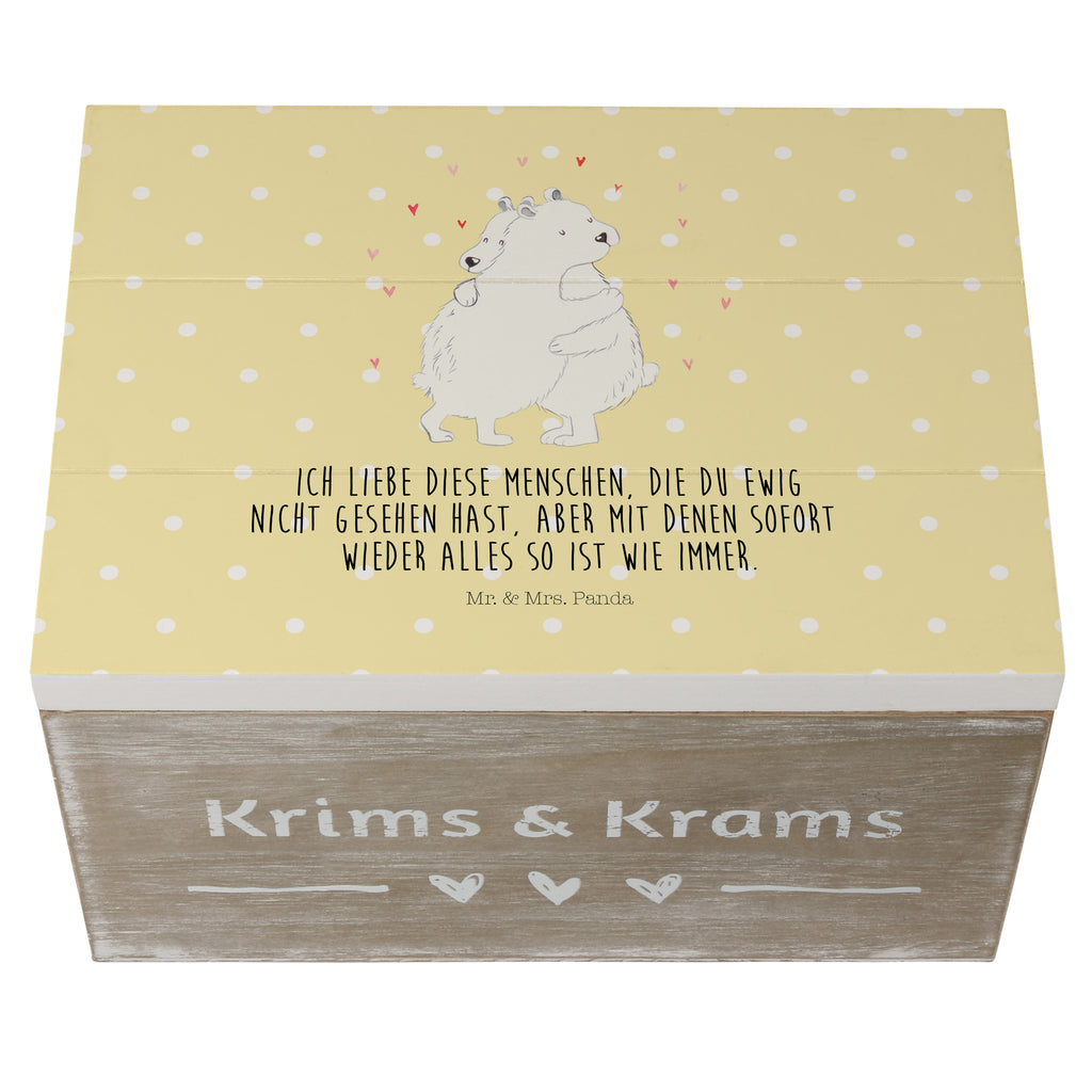 Holzkiste Eisbär Umarmen Holzkiste, Kiste, Schatzkiste, Truhe, Schatulle, XXL, Erinnerungsbox, Erinnerungskiste, Dekokiste, Aufbewahrungsbox, Tiermotive, Gute Laune, lustige Sprüche, Tiere