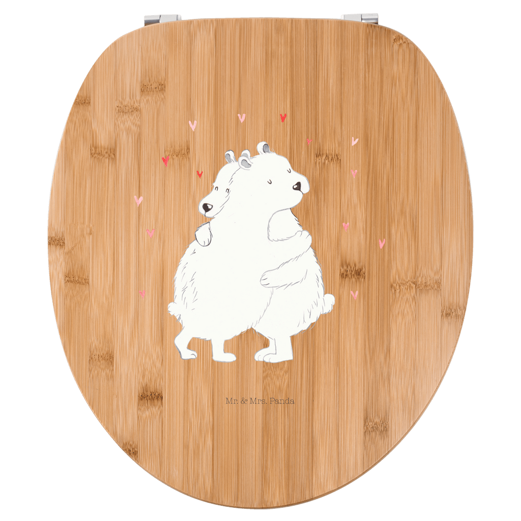 Motiv WC Sitz Eisbär Umarmen Klobrille, Klodeckel, Toilettendeckel, WC-Sitz, Toilette, Tiermotive, Gute Laune, lustige Sprüche, Tiere