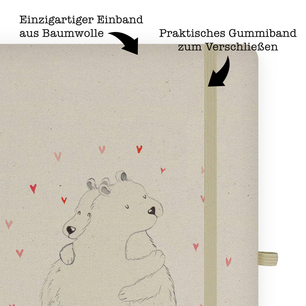 DIN A5 Baumwoll Notizbuch Eisbär Umarmen Notizen, Eintragebuch, Tagebuch, Notizblock, Adressbuch, Journal, Kladde, Skizzenbuch, Notizheft, Schreibbuch, Schreibheft, Tiermotive, Gute Laune, lustige Sprüche, Tiere