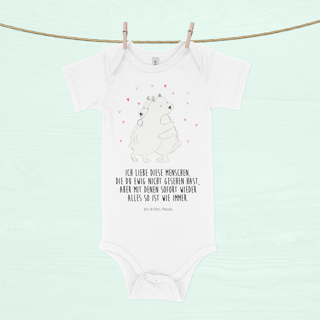 Organic Baby Body Eisbär Umarmen Babykleidung, Babystrampler, Strampler, Wickelbody, Baby Erstausstattung, Junge, Mädchen, Tiermotive, Gute Laune, lustige Sprüche, Tiere