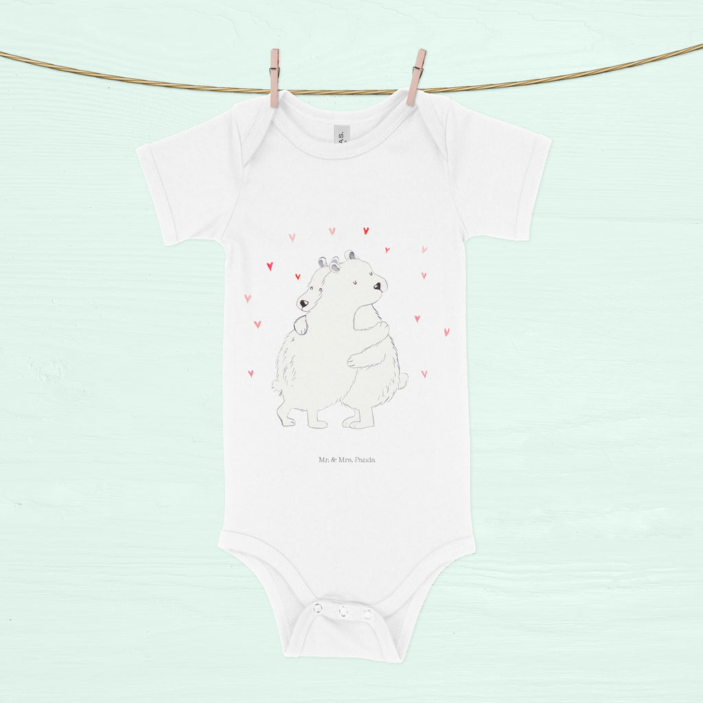 Organic Baby Body Eisbär Umarmen Babykleidung, Babystrampler, Strampler, Wickelbody, Baby Erstausstattung, Junge, Mädchen, Tiermotive, Gute Laune, lustige Sprüche, Tiere