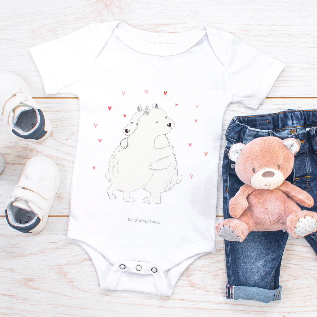 Organic Baby Body Eisbär Umarmen Babykleidung, Babystrampler, Strampler, Wickelbody, Baby Erstausstattung, Junge, Mädchen, Tiermotive, Gute Laune, lustige Sprüche, Tiere