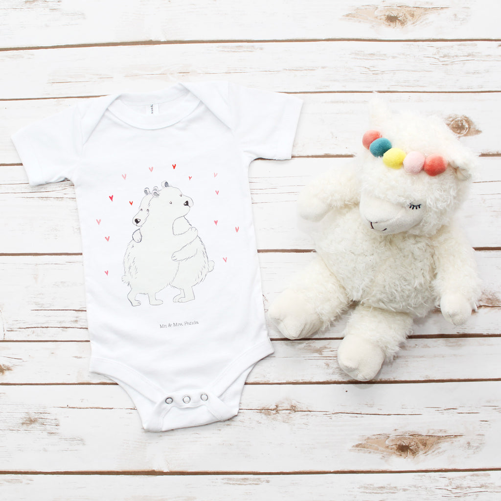 Organic Baby Body Eisbär Umarmen Babykleidung, Babystrampler, Strampler, Wickelbody, Baby Erstausstattung, Junge, Mädchen, Tiermotive, Gute Laune, lustige Sprüche, Tiere