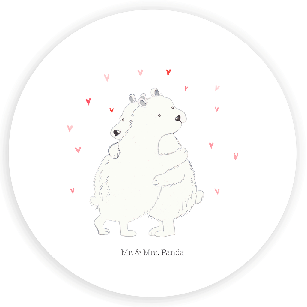 40mm Rund Aufkleber Eisbär Umarmen Sticker, Aufkleber, Etikett, Tiermotive, Gute Laune, lustige Sprüche, Tiere